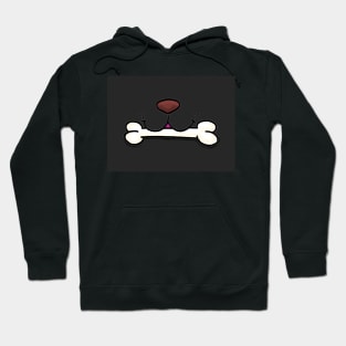 Dog Mouth With Bone Face Mask (Black) Hoodie